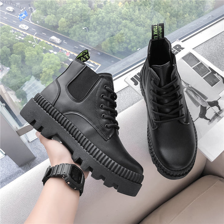 Men's Casual Mid Heels British Style Casual Boots, Chic and Style High Top Motorcycle Biker Punk Rock Men Boots, London Style for Gift and For Him 1 1   