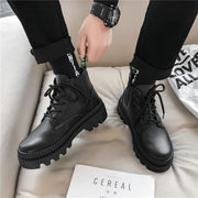 Men's Casual Mid Heels British Style Casual Boots, Chic and Style High Top Motorcycle Biker Punk Rock Men Boots, London Style for Gift and For Him 1 1   
