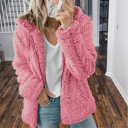 Wool Hooded Jacket for Women, Casual Streetwear Felted Wool Jacket, Warm Cozy Stylish Jacket, Designer Elegant Jacket, Fashion Outerwear 1 1 Pink 3XL 