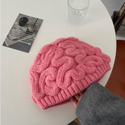 Pink Brain Beanie, Funny Cute Winter Meme Beanie Gift 1 1   