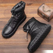 PU Leather Platform Boots Women, Long Ankle Snow Shoes, Stylish Fashion Warm Cozy Shoes, Western Cowgirl Boots 1 1   
