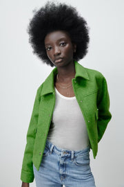 Casual Womens Wool Coat, Streetwear Woolen Shirt Top, Stylish Spring Slim Fit Winter Warm Cozy Coat, Fashion Clothing 1 1   