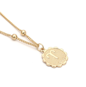 Gold Coin Necklace,Victorious Reflector, Greek Jewelry, Lariat Necklace, Medallion Necklace, Layering Jewelry, Aphrodite 1 1 Gold Aries 