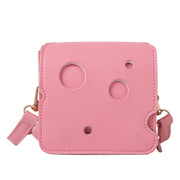 Small Cheese Square Shape Bag, Minimalist PU Leather Cosmetic Bag, Shoulder Crossbody Bag, Elegant Handbag, Earphones Lipstick Purses, Kawaii Bag 1 1 Pink  