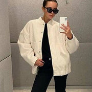 Solid Color Warm Cozy Jacket Women, Copenhagen Style Double Size Pocket Long Sleeve Winter Fashion Coat, Christmas Gifts for Her, Comfort Chic Ladies Coats 1 1   