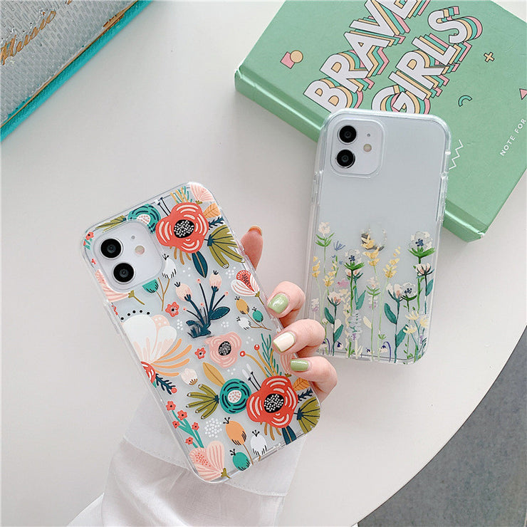 Cute Flower iPhone 14 Case, Transparent Botanical Phone Case Phone Case 1   