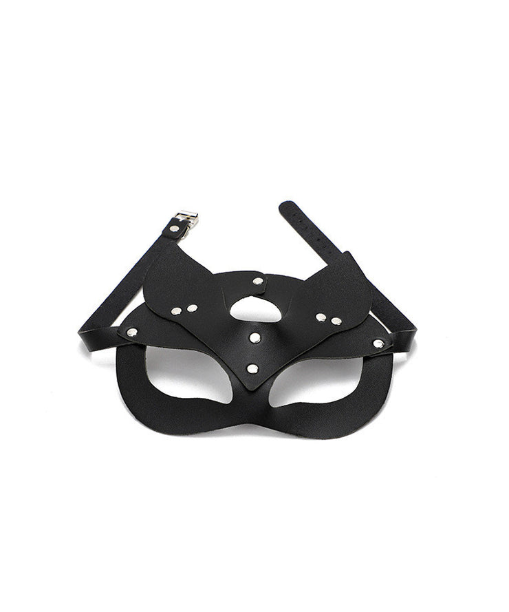 Leather bunny mask, black cosplay games her him gift 1 1 Black  