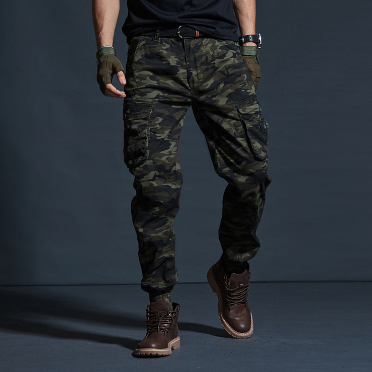 Mens Military Joggers Cargo Pants, Cotton Elasticity Rave Trousers Streetwear Multi Pocket Camouflage Washed Casual Pantalon. 1 1 Camouflage 28 