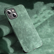 Premium Lamb-ski iPhone 14 Case Sanding - khaki, green, red, black, blue, foggy gray 1 1 Green IPhone12 