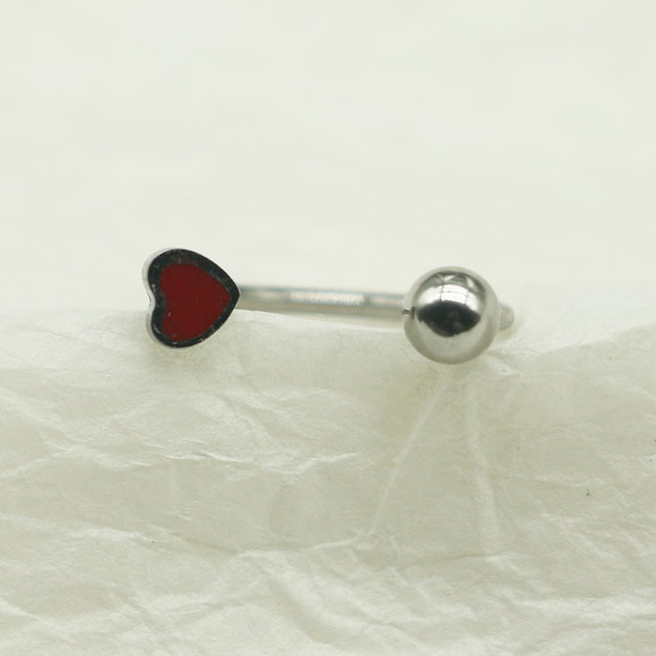 Lip Ring Piercing Jewelry, Titanium Steel Horseshoe Sweet heart - lip ring Cool Niche Drop loveyourmom Love Your Mom Red 1.2x10mm 