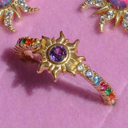 Sun Necklace, Purple Opal,Princess Necklace Bracelet 1 1 Gold Ring  