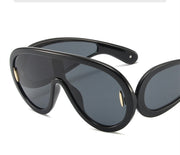 Large Rim One-piece Sunglasses For Women 1 Love Your Mom As Shown In The Picture Bright Black Full Gray 