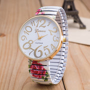 Cute Aesthetic Floral Watch,Stainless Steel Quartz Luxury Ladies Watch, Trendy Fashion Watch, Wife Birthday Christmas Gift 1 1 White  