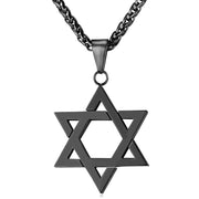 Gold Blue David Star Silver Pentagram Pendant Necklace, Israel Jewish Jewellery, Gifts for Her 1 1 Black  