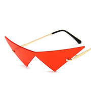 Retro Metal Triangle Sunglasses, Catwalk Sunglasses, Triangle Lens 1 1 Red  