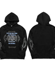 Gothic Rave EDM Hoodie, Aesthetic Graphic Black Hoodie, Y2K Holiday Hangover Cool Hoodie loveyourmom Love Your Mom   