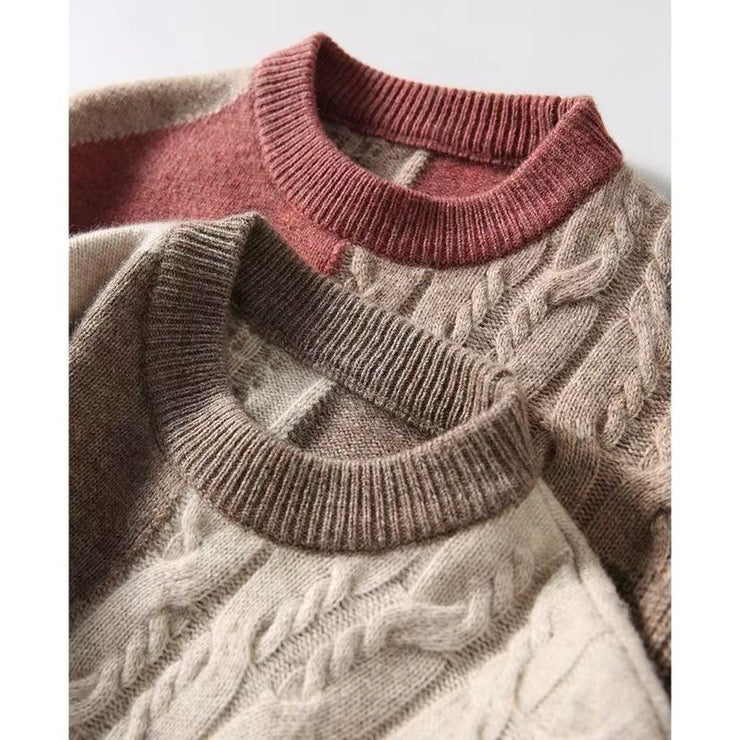 Paris Retro Women's Sweaters Round Neck Patchwork Loose Thin Pullovers Knitted Casual Sweaters loveyourmom Love Your Mom   