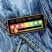 Social Battery Pin, Funny Social Mood Brooch Pin, Social Battery Lapel Pin Gift loveyourmom Love Your Mom   