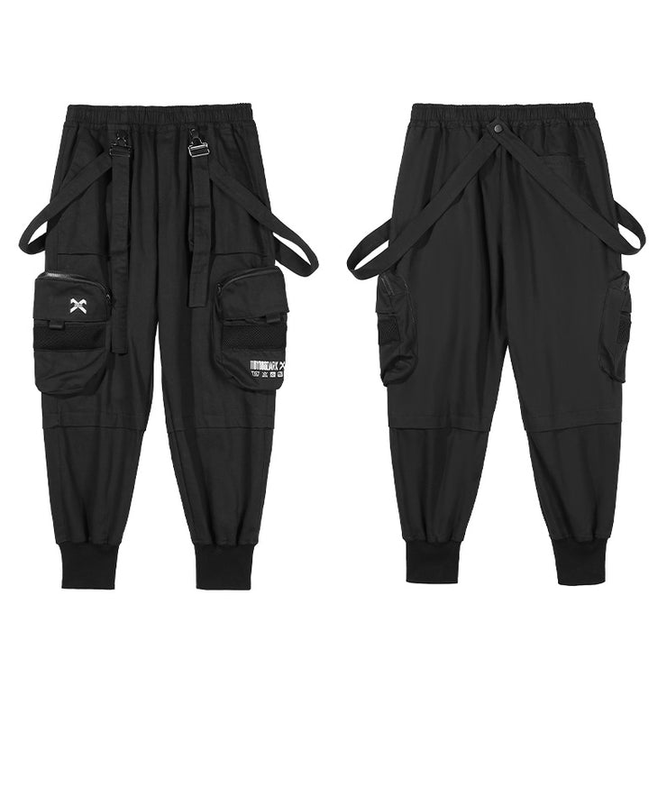 Techwear Black Cargo Pants with stylish straps 1 1   