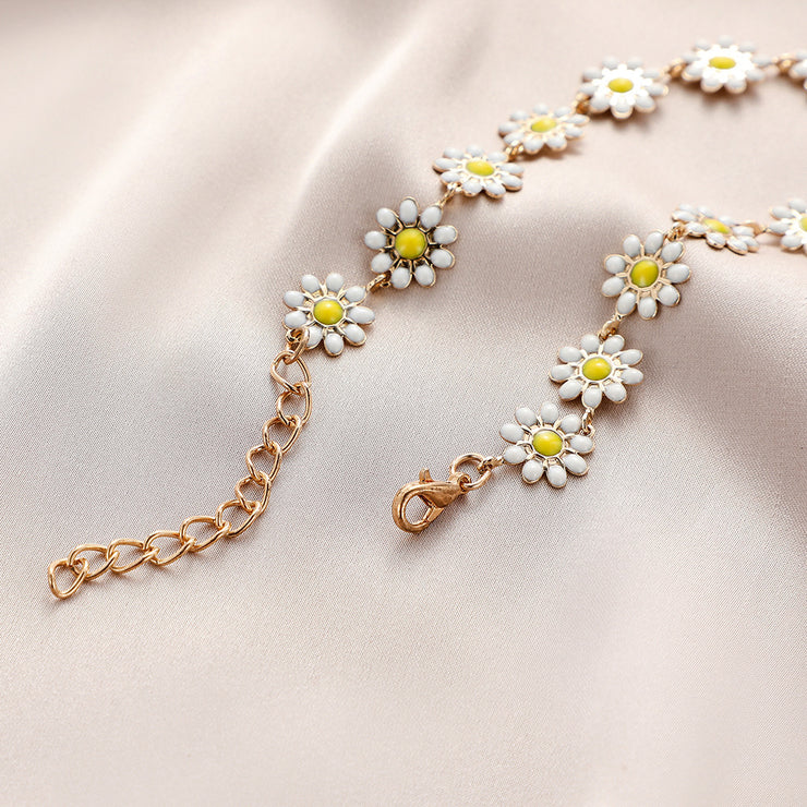 daisy necklace Choker, Tiny Daisy Necklace, sunflower Flower Necklace, Minimalist 1 1   