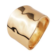 Gold Chunky Cuff Bracelet, Wrist Bangle, Oversized Statement Bracelet - Color: gold, silver, frosted gold 1 1 Gold  