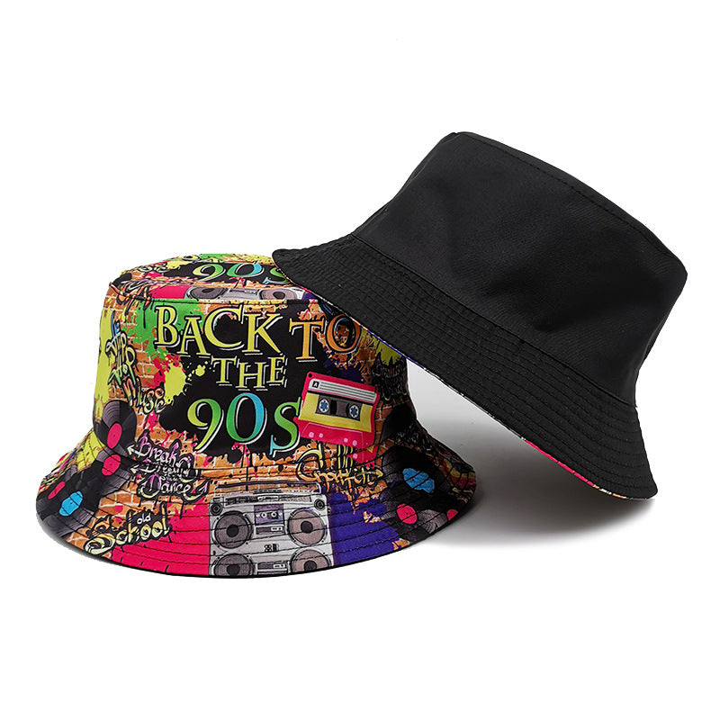 Back to 80's 90's Retro Nostalgic Bucket Hat, Rave Festival Fisherman Hat - 90s M