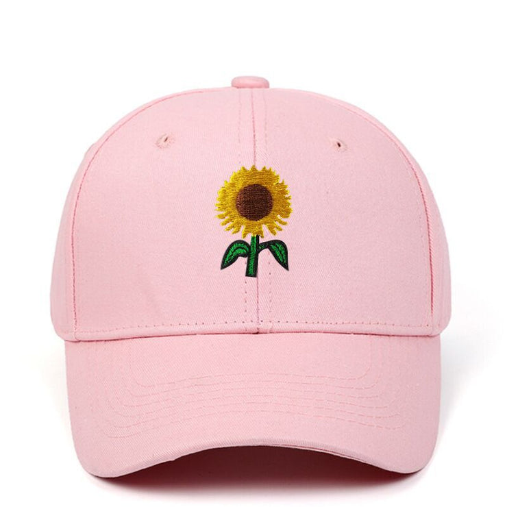 Sunflower Embroidered Cap Hat, Cute baseball Trucker Cap, Floral Summer Beach Hat, Adjustable, Country Flower Cap loveyourmom Love Your Mom Pink adjustable 