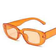 Translucent Thick Frame Sunglasses with Colorful Lenses 1 Love Your Mom Transparent orange frame Style One 