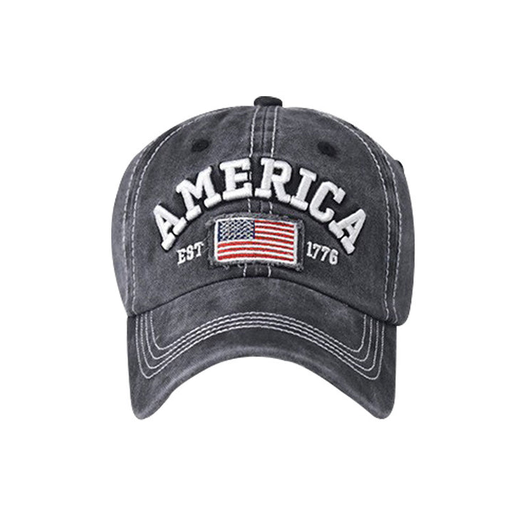 Retro America Embroidered Hat. USA Basketball Baseball Unisex Cotton Cup Hat loveyourmom Love Your Mom   