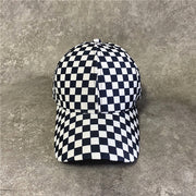 Unisex Plaid Checkerboard Cup Hat, Cool Car Racing Hat - Raver Festival Hat loveyourmom Love Your Mom   