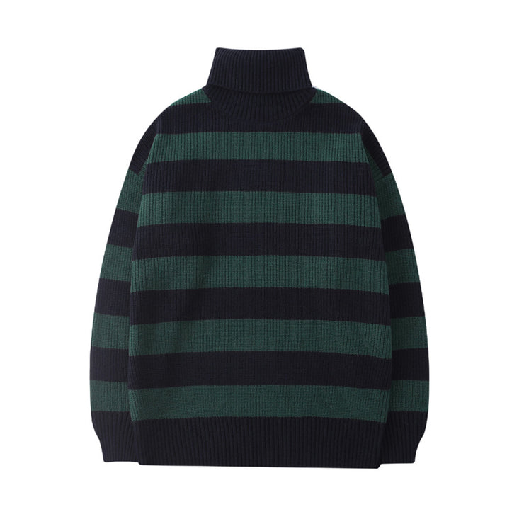 Korean Knitted Striped Sweater, Unisex Harajuku Casual Cotton Pullover,Tate Langdon Sweater Same Style Copenhagen Autumn look. 1 1 Dark green 2XL 