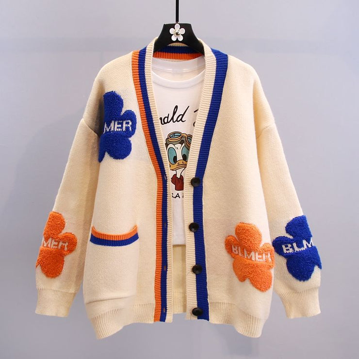 Japan Art Knitted Cardigan Sweater, Designer Women Streetwear Cardigan, Warm Cozy Sweater, Aesthetic Cardigan Sweater 1 1   