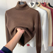 Turtle Neck Winter Sweater Women, Elegant Warm Knitted Sweater, Loose Fit Cozy Pullover Knitwea 1 1   