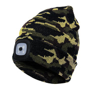Bluetooth LED Beanie Hat, Dual stereo headphones warm hat bluetooth 5.0 headset LED lighting wireless music player dimmable light mobile phone call hats 1 1 Camouflage Army Green  
