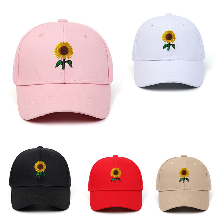 Sunflower Embroidered Cap Hat, Cute baseball Trucker Cap, Floral Summer Beach Hat, Adjustable, Country Flower Cap loveyourmom Love Your Mom   