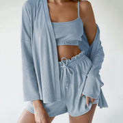Ice Silk Pajama, Casual Night Wear Pajama, Summer Linen Pajama, Vacation Resort Wear, Minimalist Lounge Wear 1 1 Blue S 