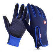 Warm Waterproof Cycling Gloves - Touchscreen Winter Gloves | Waterproof Fleece Lined, Motorcycle Riding loveyourmom Love Your Mom Blue L 
