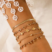 Gold Bracelet Stack for women, 5 pieces Gold plated Boho Bracelets Set, Trendy Dainty Bracelet Set for Her. 1 1 Color1479  