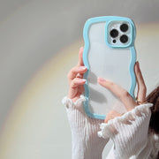Cute Wave iPhone 14 Case, Candy Color for her iPhone Case Gift Phone Case 1 Sky Blue IPhone X 