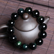 Buddha Stones Natural Green Eye Obsidian Wealth Bracelet loveyourmom Love Your Mom   
