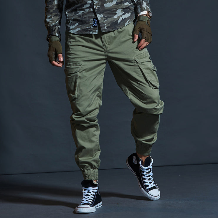 Mens Military Joggers Cargo Pants, Cotton Elasticity Rave Trousers Streetwear Multi Pocket Camouflage Washed Casual Pantalon. 1 1 Army Green 28 