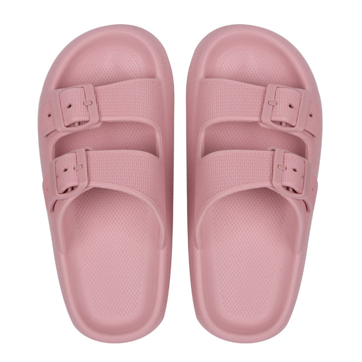 Two Buckle Foam Pillow Cloud Slides Unisex Non-Slip Comfy Soft Pillow Slippers,Thick-soled Eva Sandals And Slippers loveyourmom Love Your Mom Pink 35to36 