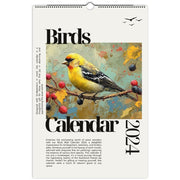 Birds Wall Calendar 2025, Birds Fine Art Paints Calendar. Birdwatcher Twitcher Birder Gifts Print Material Love Your Mom Ledger (11″x16.5″)  