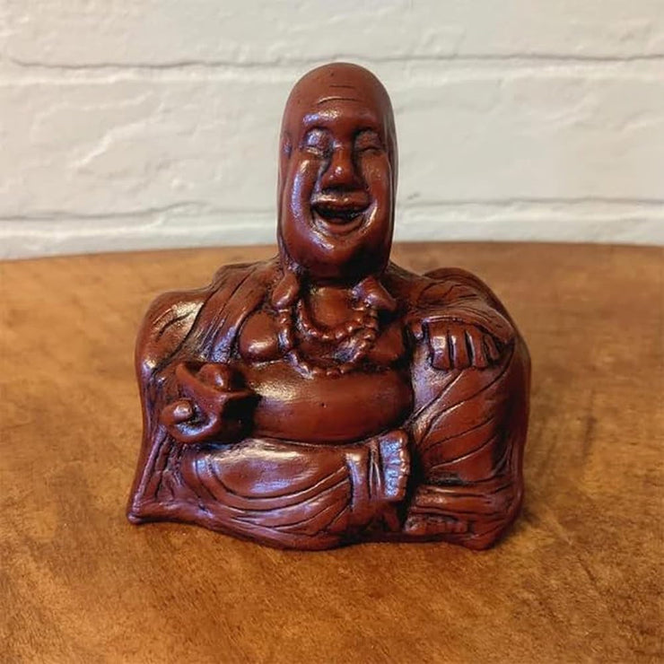 The Buddha Flip, Middle Finger Smiling Buddha Statue Resin Craft Ornament, Funny Buddhism gift loveyourmom Love Your Mom Middle Finger Buddha 9x10x5cm 