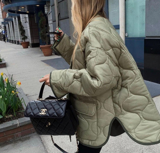 Paris Lightweight Puffer Transitional Shacket jacket, Winter Puffer Jackets For Women Moss Green Cotton Padded Clothes Casual Oversize Coat Vintage - Oversize Turtleneck Coat - frühlingsoutfit damen 2024 übergangsjacke loveyourmom Love Your Mom   