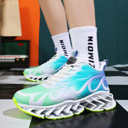 Neon Blade Green Rave Techno 90's Sneakers Shoes. Flying Woven Breathable Clunky 1 1   