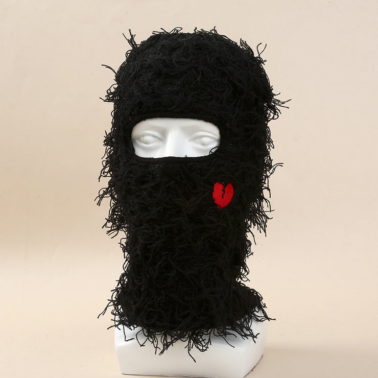 London Cool Cute Heart Balaclava, Warm Windproof Rave Festival Street Balaclava Head cover loveyourmom Love Your Mom Black  