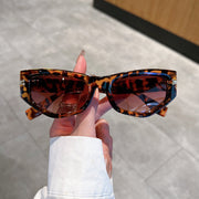 Vintage Cat Eye Sunglasses for Men and Women - Irregular Gradient Fashion Eyewear, Retro 2024 Trending Shades loveyourmom Love Your Mom Leopard frame  