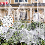 Halloween Decor - Spider Web Decorations Super Stretch White Webbing 1 1 Purple  