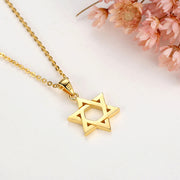 Gold Silver David Star Pendant Necklace, Israel Support Pendant, Jewish Faith Symbol Religious Pendant, Hexagram Star Pendant 1 1   
